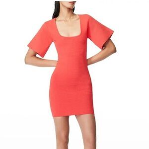 Herve Leger Paris Contour Corset Ribbed Knit Mini T-Shirt Body-con Dress Sz XS